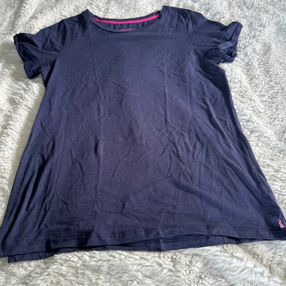 Joules Nessa Navy Short Sleeve T-Shirt | US 8 UK 12 | Embroidered Hare
